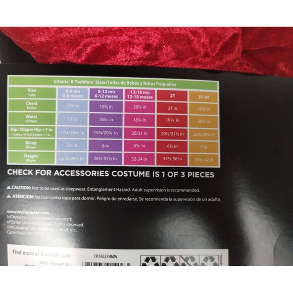 InCharacter Infant Girls 12 to 18 Months Baby Red Riding Hood Costume 3 Piece Se - Picture 7 of 7